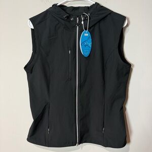 Greg Norman WNS0J360 - Women's Windbreaker Full-Zip Hooded Vest Medium